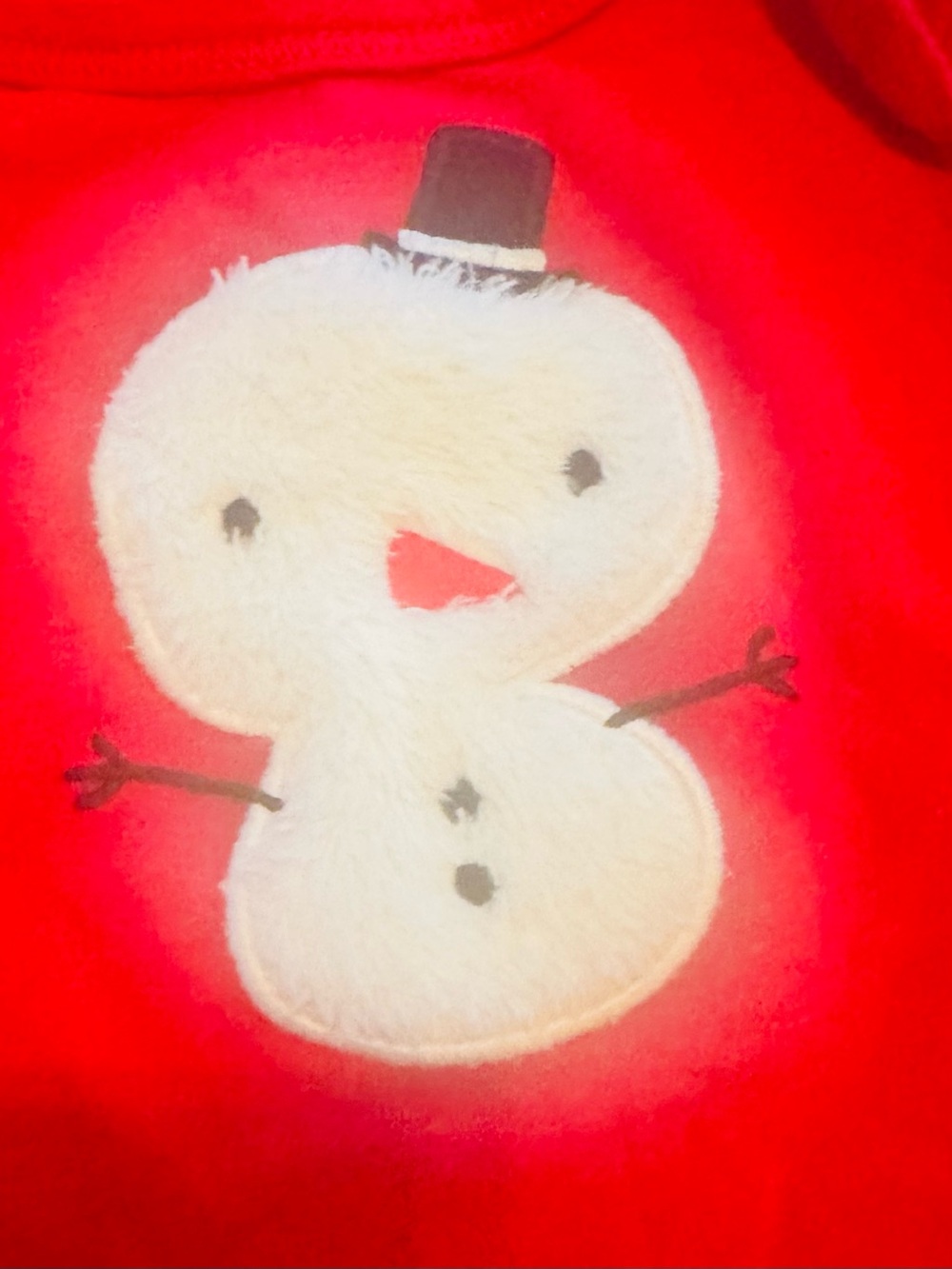 First Impressions Red Snowman One-Piece Bodysuit